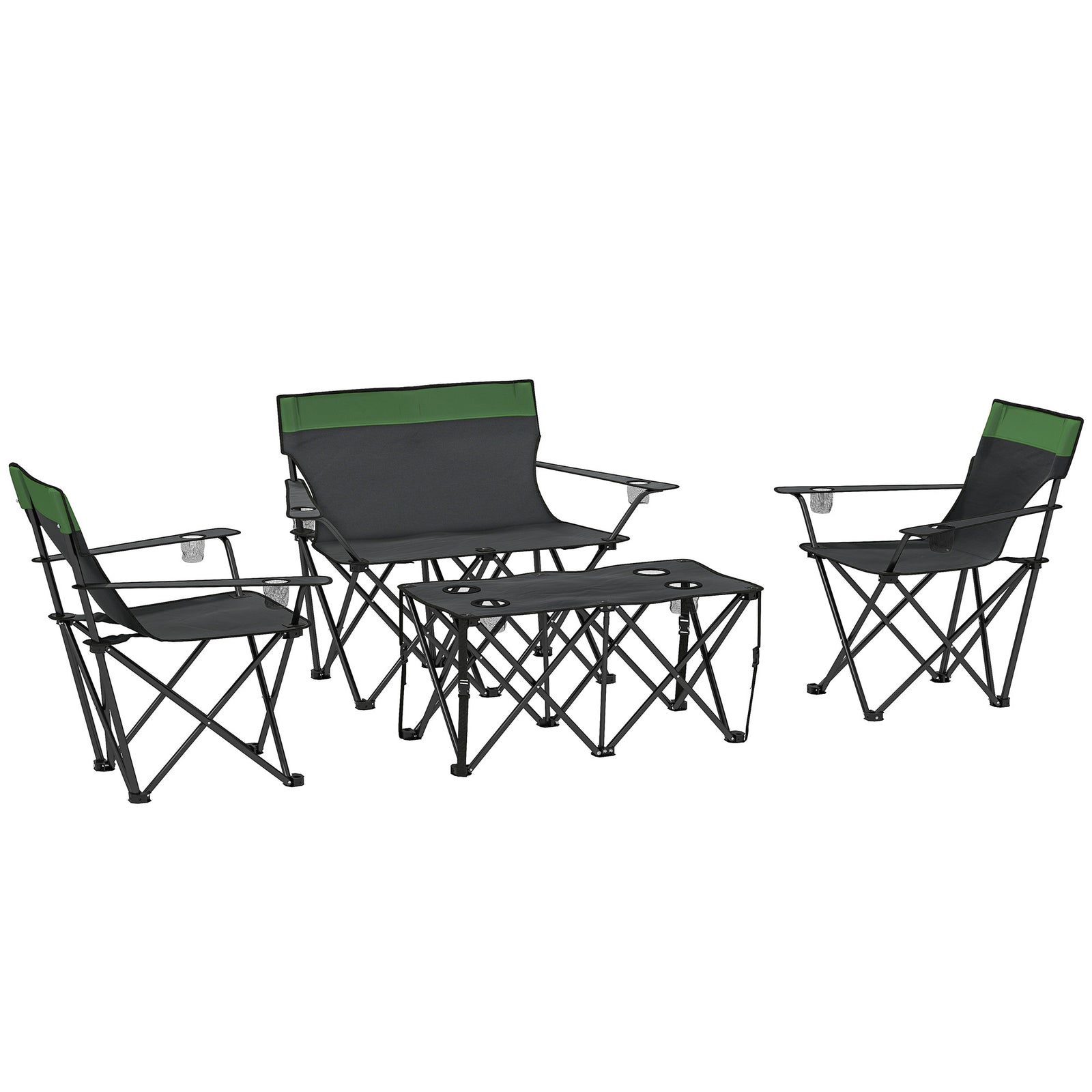 Four-Piece Portable Picnic Table Set - Green