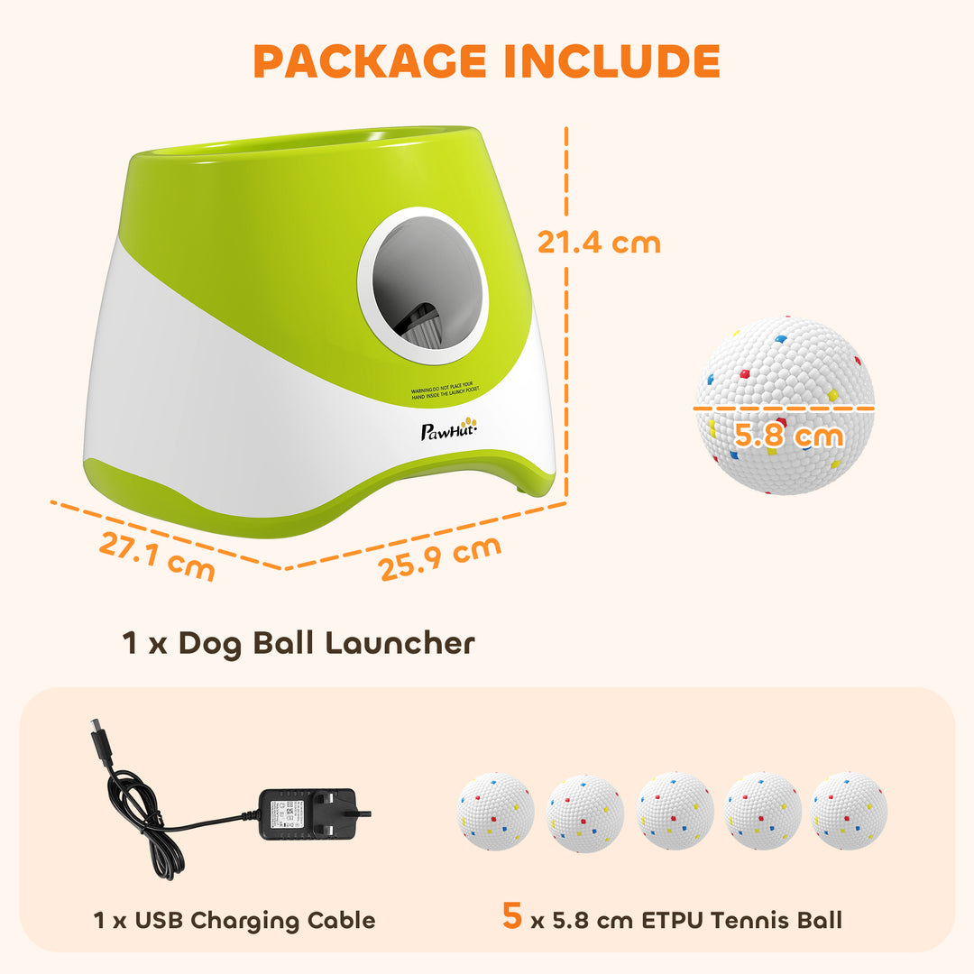 Automatic Dog Ball Launcher with 5 ETPU Balls 2.3", 3 Distance Setting