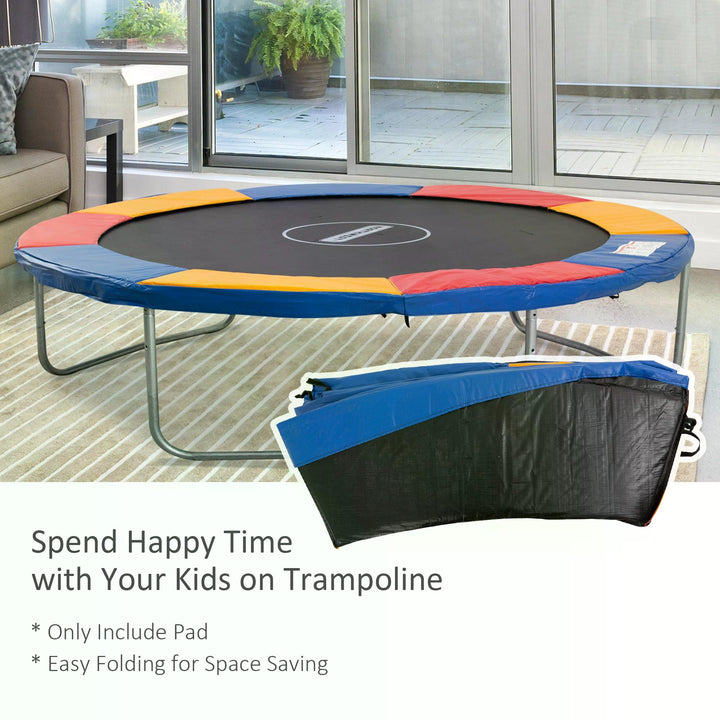 HOMCOM Trampoline Safety Surround: Multicoloured Foam Padding, UV-Resistant, Snug Fit for 10ft Trampolines | Aosom UK