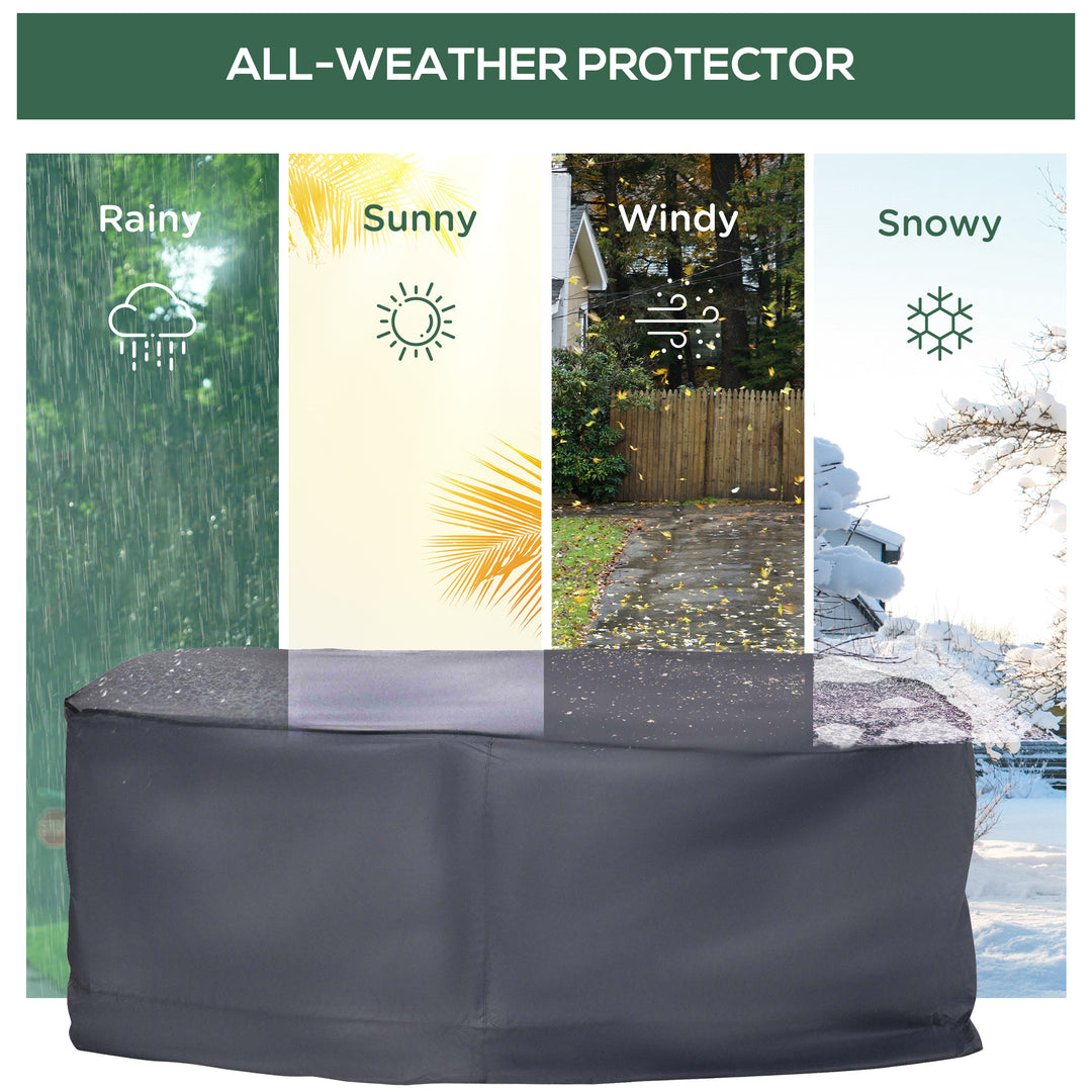 Garden Furniture Cover, Waterproof Windproof 420D Heavy Duty Oxford Fabric Rattan Furniture Cover, Rectangular Outdoor Table Chair Set Cover, 235 x 135 x 94cm
