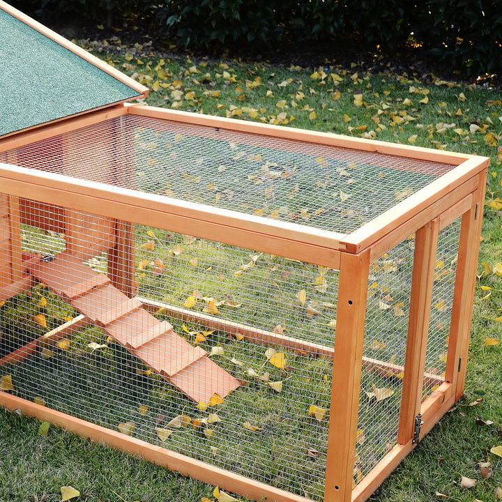 Wooden Guinea Pigs Hutches W/ Ramp-Golden Red