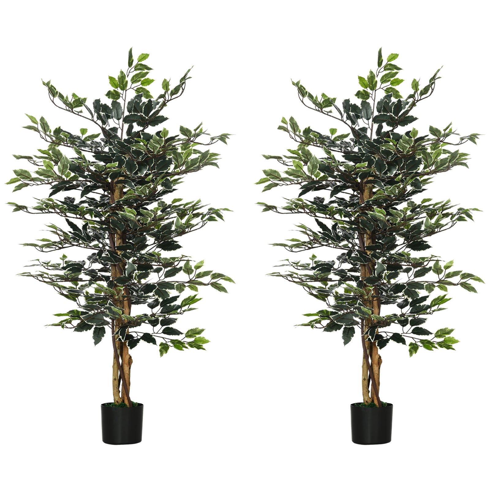 Set of Two Artificial Ficus Trees
