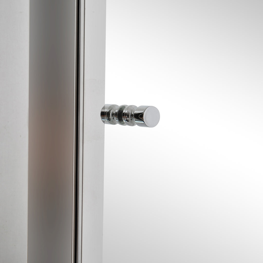 MCL Stainless Steel Wall mounted Bathroom Mirror Cabinet 2 Shelves Storage Unit Furniture w/Single Door (60H x 40L x 13D (cm))