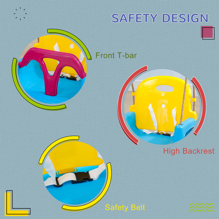 3 in 1 Detachable Kids Swing Seat with Seatbelt, Adjustable Rope for I