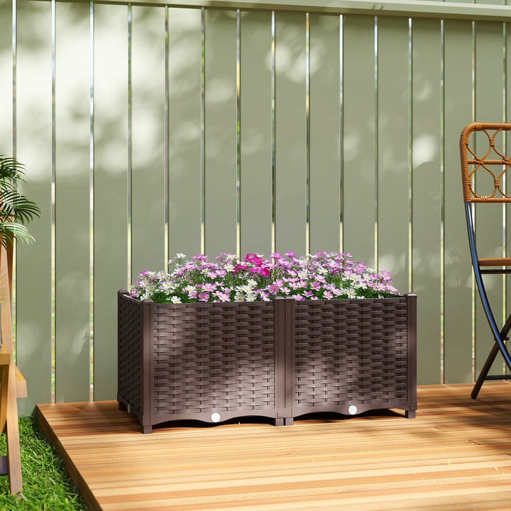 Plastic Raised Garden Bed with Legs, Self Watering Elevated Planter Bo