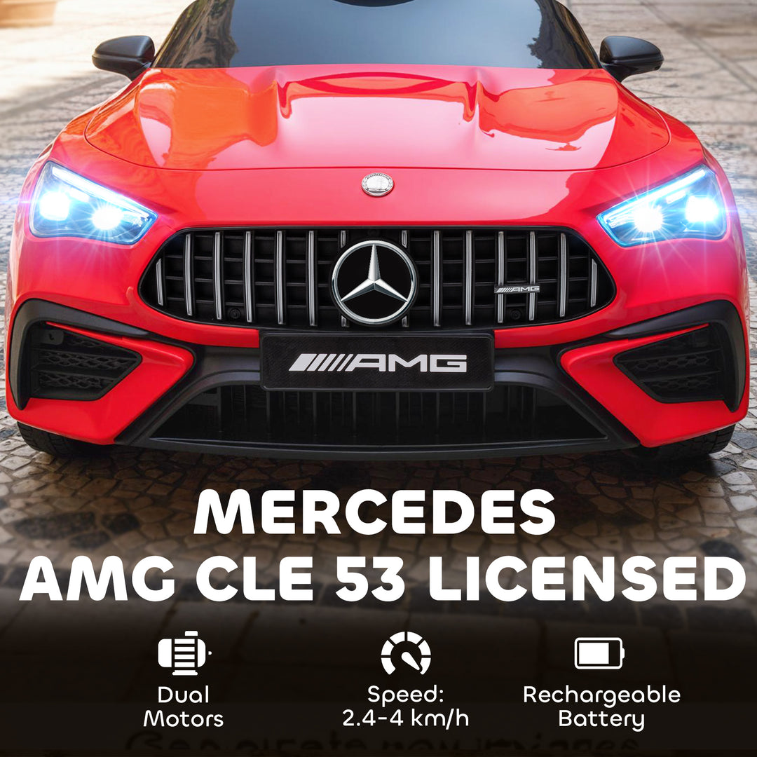 MCL Licensed Mercedes AMG Kids Electric Car, 12V Ride On Car with Dual Motors, Remote Control for 3-6 Years, Red