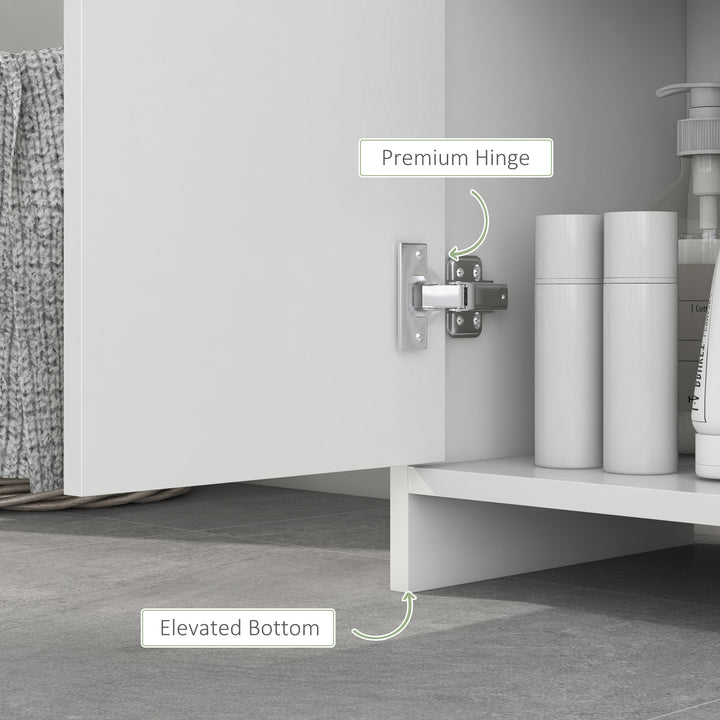 Narrow Bathroom Cabinet, Slim Bathroom Storage Unit with Open Compartment, Freestanding Storage Cupboard for Small Spaces, 30 x 30 x 160 cm, White