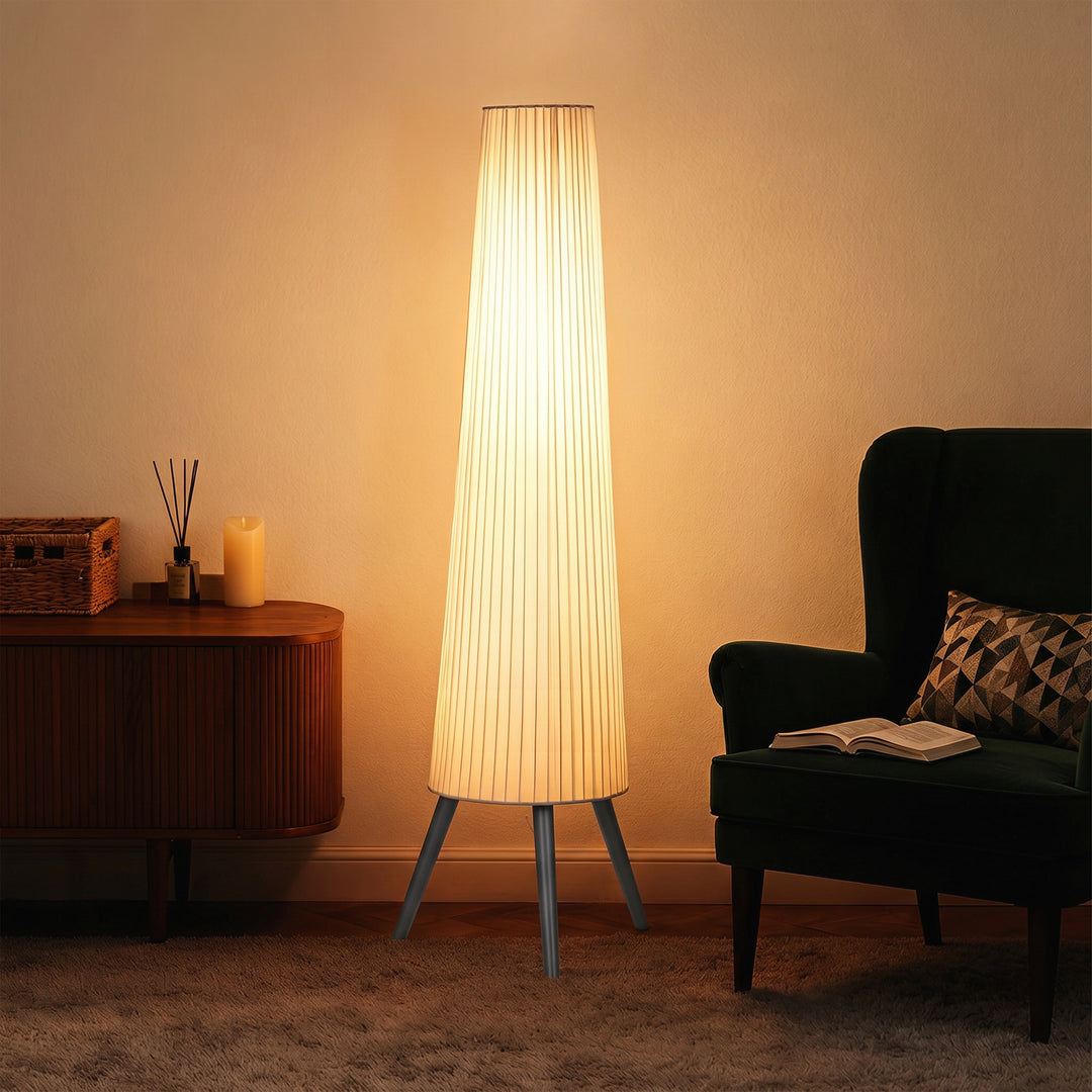 Dimmable Tripod Floor Lamp with Foot Switch, Nordic Standing Lamp with