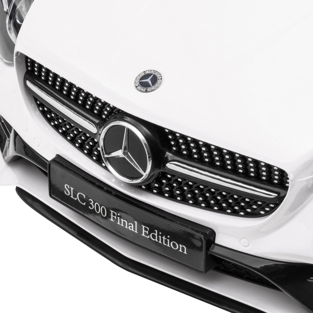 Benz SLC 300 Licensed 12V Kids Electric Ride On, with Music, Remote Control, LED Headlights, Horn, White