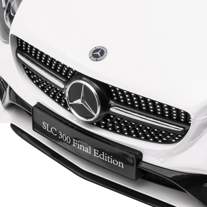 Benz SLC 300 Licensed 12V Kids Electric Ride On, with Music, Remote Control, LED Headlights, Horn, White