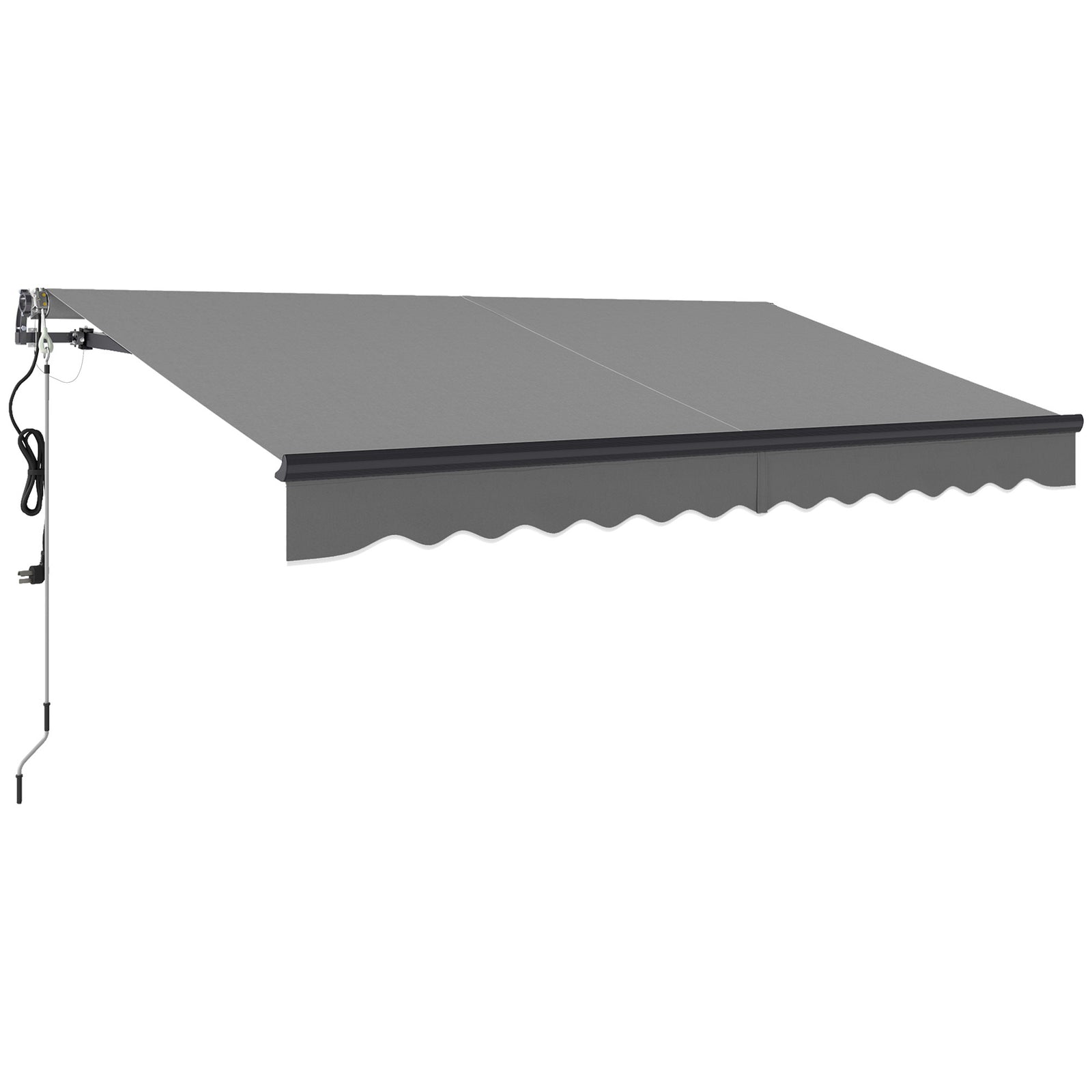 3.5 x 3m Electric/Manual Awning, with Remote - Dark Grey