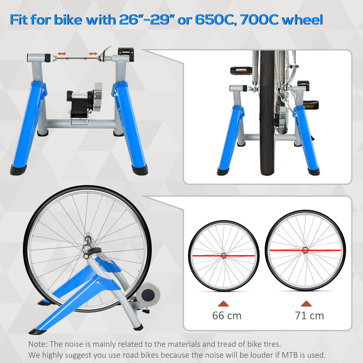 Indoor Bike Trainer, Foldable Turbo Trainer Bike Stand with 8 Level Magnetic Resistance, for 650C, 700C or 26"-29" Wheels