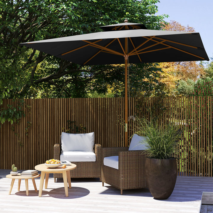3 m Square Canopy Parasol - Black