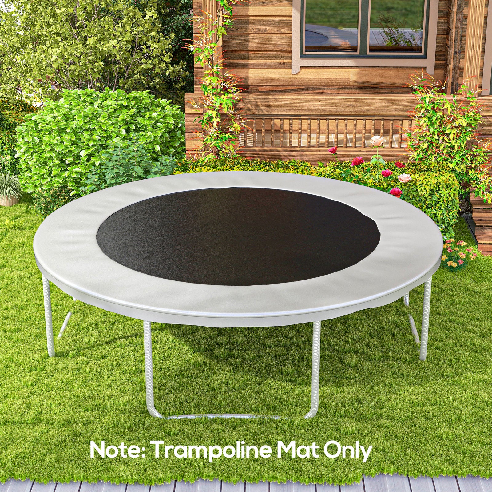 SPORTNOW Replacement Trampoline Mat with Spring Pull Tool, 72 V-Hooks, for 12ft Trampoline using 14cm Springs, Black
