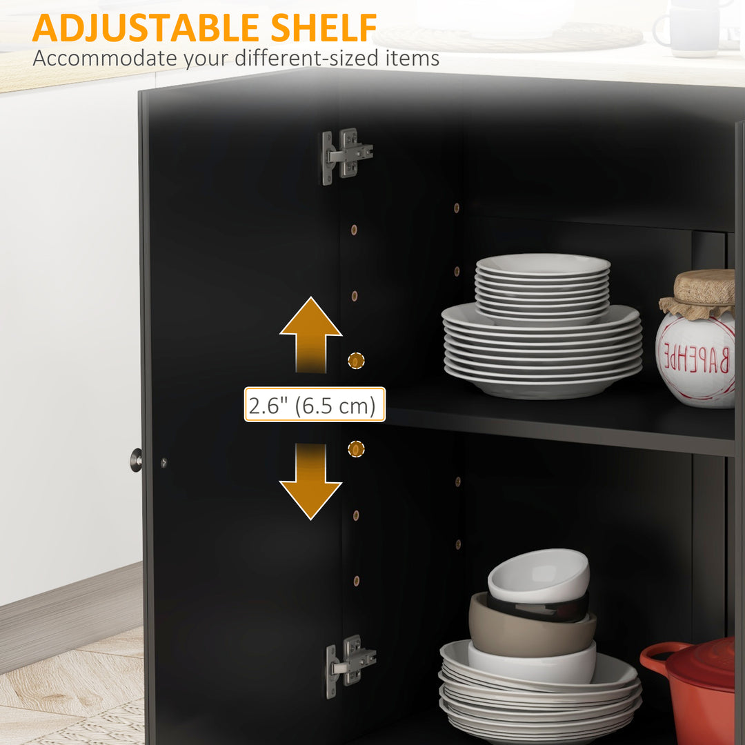 Kitchen Island with Drop Leaf, Rolling Kitchen Storage Trolley on Whee