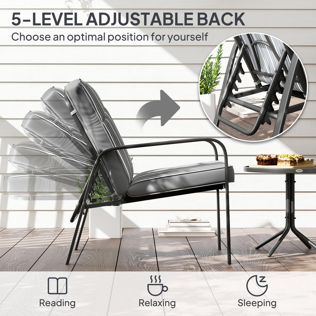 Three-Piece Reclining Chair Set - Grey