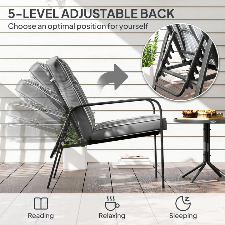Three-Piece Reclining Chair Set - Grey