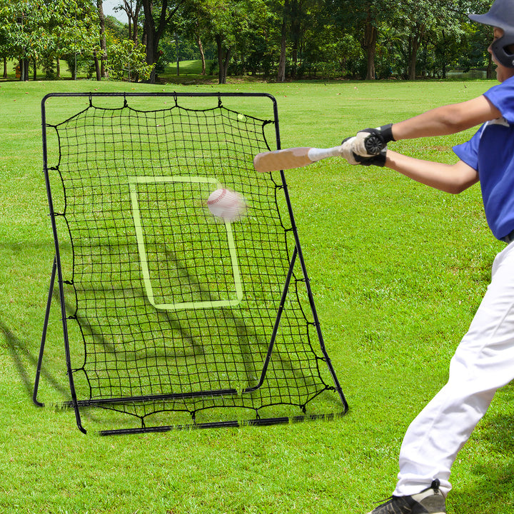 HOMCOM Football Rebounder Net Kids Adults Soccer Game Spot Baseball Softball Training Aid Practise Target Strike Shot Goal Play | Aosom UK