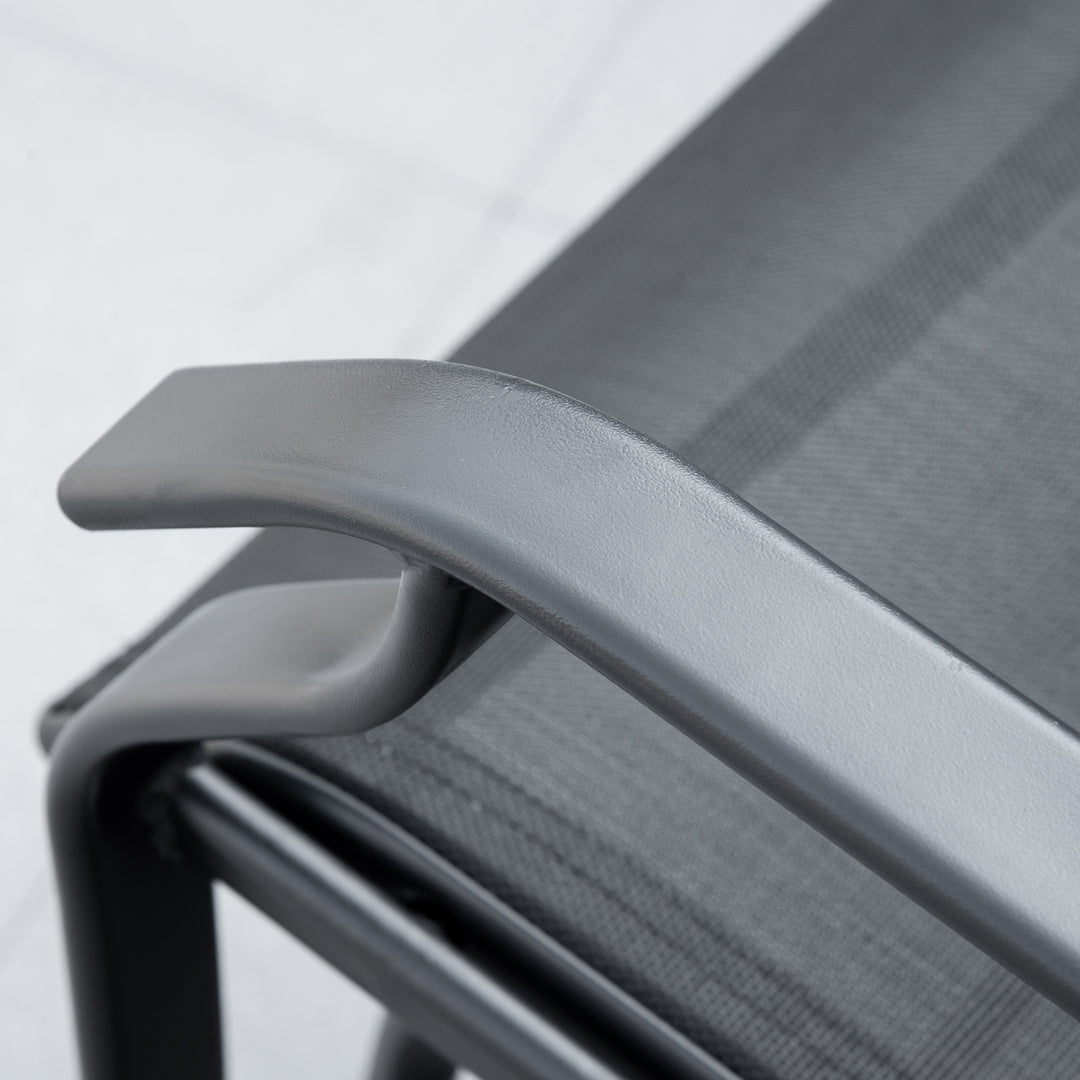 Gliding Jack and Jill Seat, with Glass-Top Table - Black