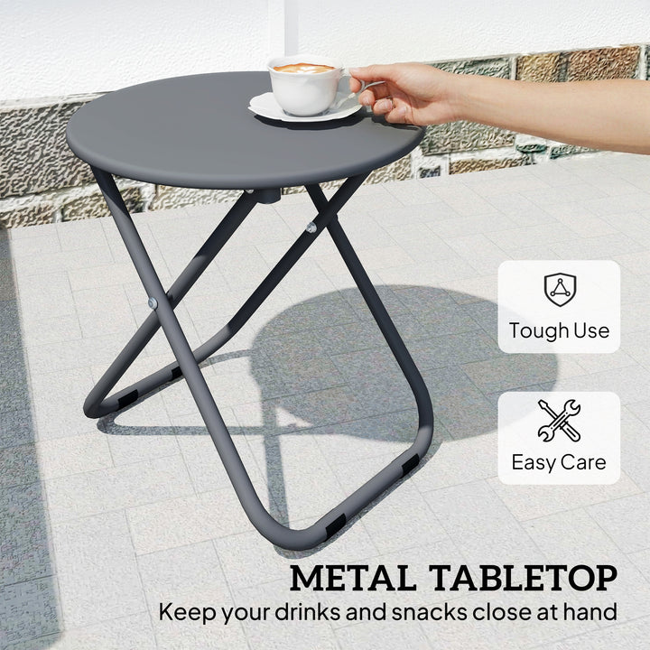Patio Bistro Set, Folding Patio Furniture Set with 2 Chairs and Table,