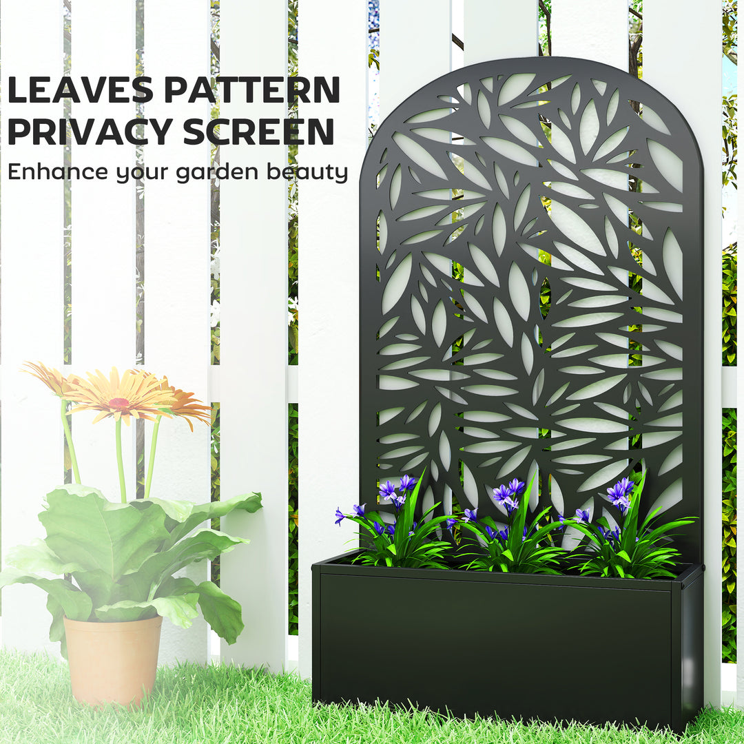 Metal Garden Bed for Garden with Trellis, Wall Mounted or Freestanding