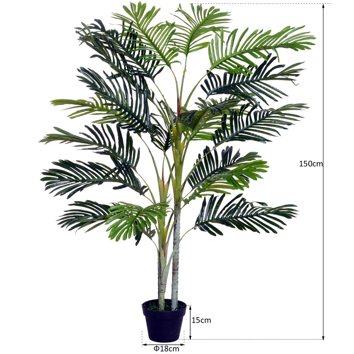 2 Ball Topiary Tree in Pot for Home Decor, Artificial Plant for Home Office, Living Room Decor, Dark Green