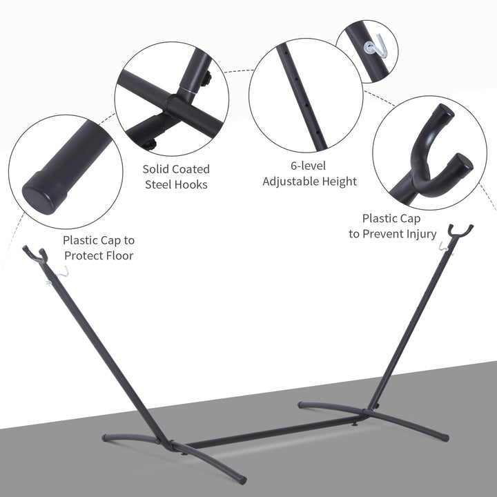 Outsunny Hammock Stand: Sturdy Metal Frame for Outdoor Relaxation, Garden Camping Picnic Companion, 2.86m, Stand Only | Aosom UK