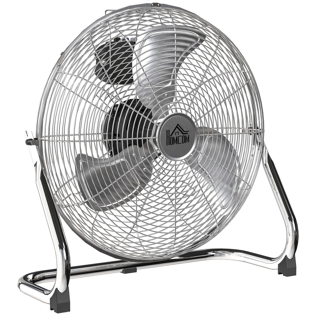 Metal Desk Fan with 3 Speeds & 120° Adjustable Tilt - Silver