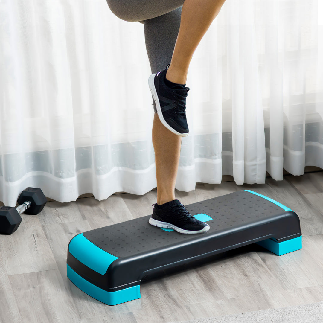 HOMCOM Aerobic Step, 10cm, 15cm & 20cm Height Adjustable Exercise Stepper, Nonslip Step Board Great for Home & Office | Aosom UK