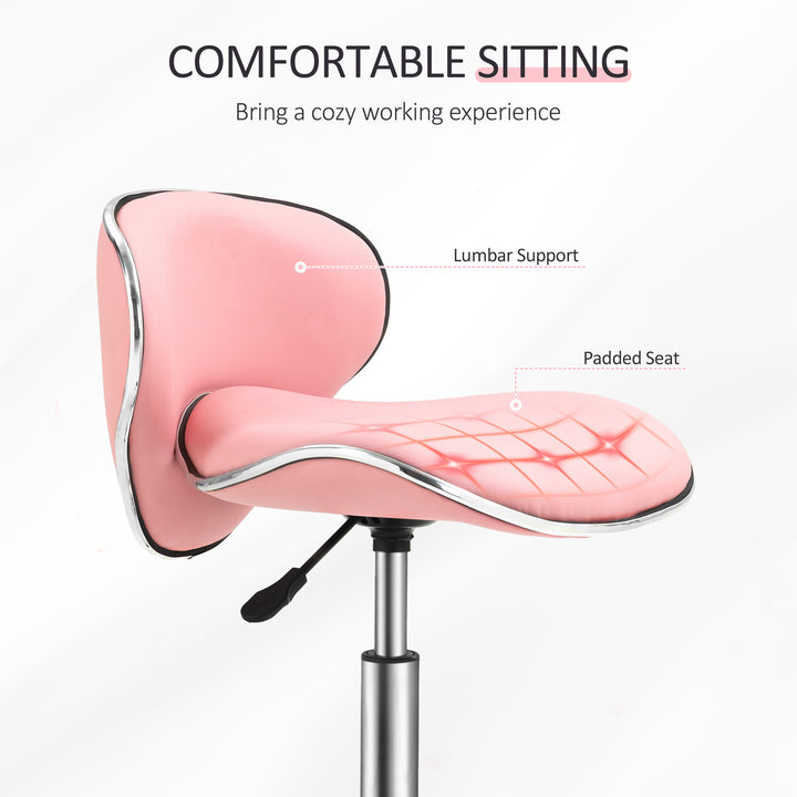 Adjustable Rolling Swivel Beauty Salon Chair, Stool for Spa, Pink