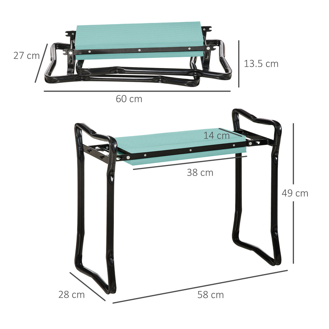 2 In 1 Garden Kneeler Seat Kneeling Pad Support Bench Foldable Knee Protector, Green