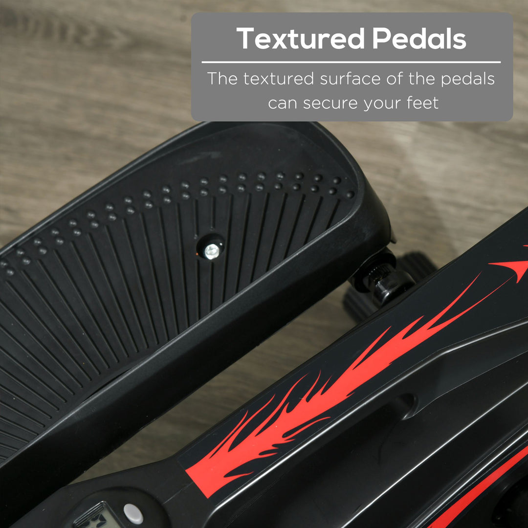 MCL Mini Manual Elliptical Bike, Compact Elliptical Cross Trainer Fitness Workout w/ LCD Monitor, Anti-Slip Pedals, Adjustable Resistance for Home Office