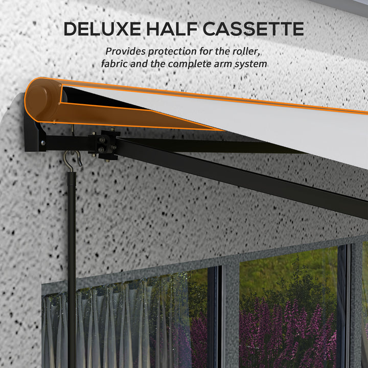 2.5 x 3.5m Aluminium Frame Electric Awning, with Remote - Light Grey