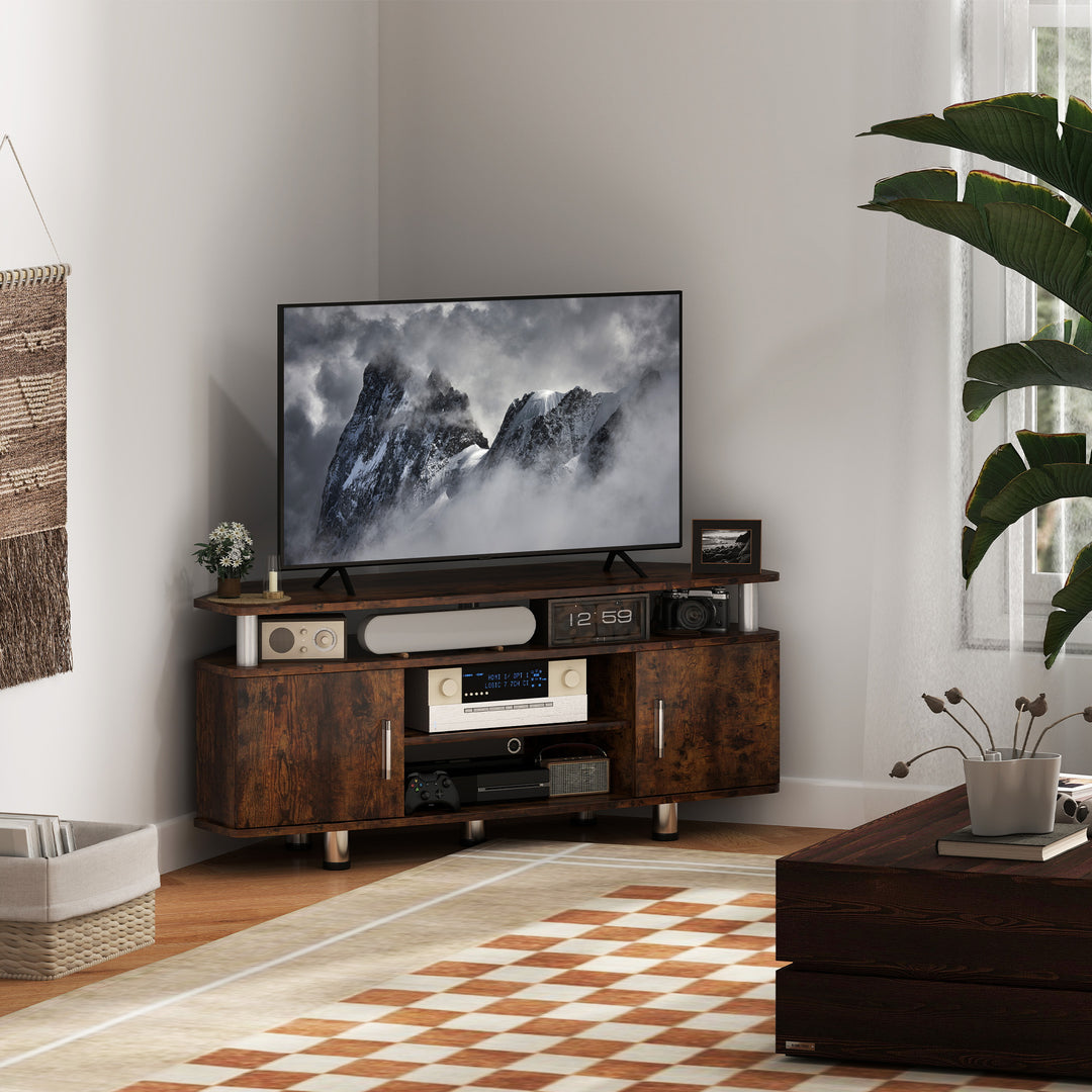 TV Unit Cabinet for TVs up to 55 Inches with Storage Shelves and Cupbo