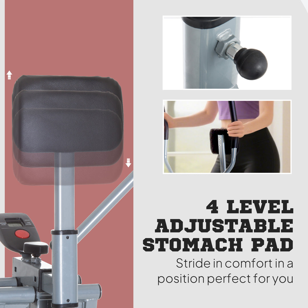 MCL Air Walker Glider, Cross Trainer Fitness Machine, with LCD, for Home Gym, Grey