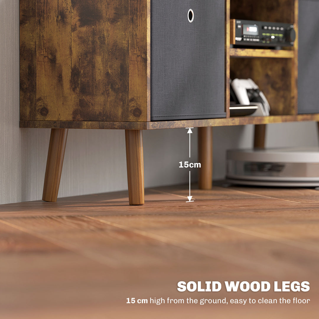TV Cabinet Stand Unit for TVs up to 50'' with Foldable Drawers, Entertainment Centre for Living Room Rustic Brown