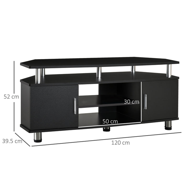 TV Unit Cabinet for TVs up to 55 Inches with Storage Shelves and Cupboard, Entertainment Centre for Living Room, Black