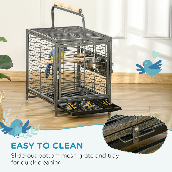 Parrot Cage, Travel Carry Pet Bird Cage, with Metal Handle