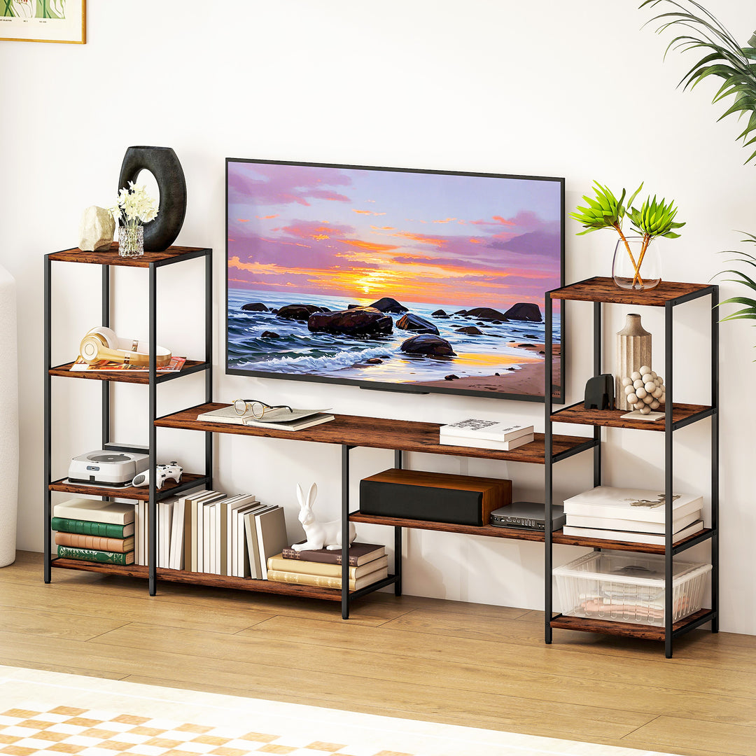 TV Unit for TVs up to 55 Inches, Industrial TV Stand with Storage Shelves, Entertainment Centre for Living Room, Bedroom