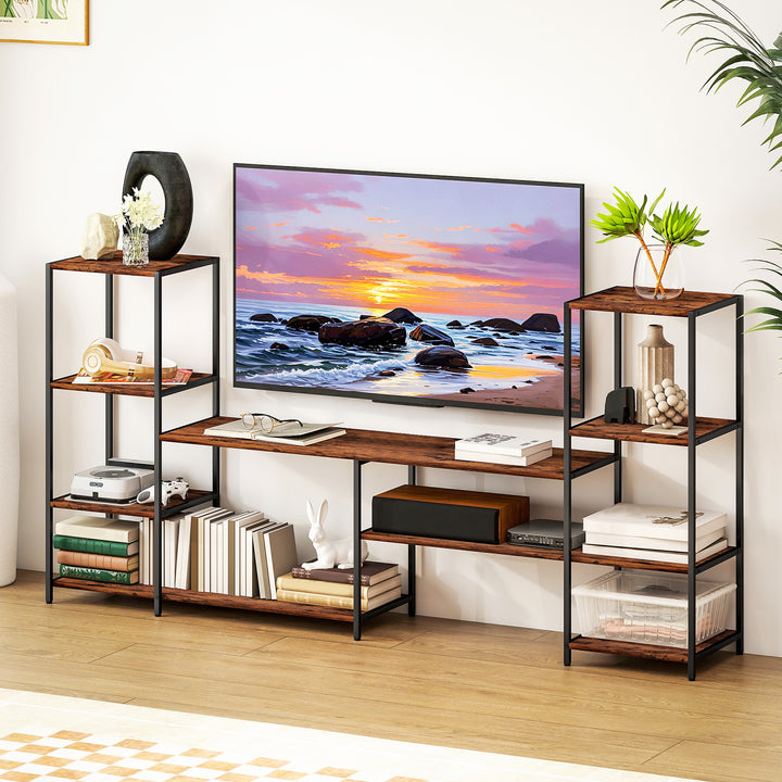 TV Unit for TVs up to 55 Inches, Industrial TV Stand with Storage Shelves, Entertainment Centre for Living Room, Bedroom