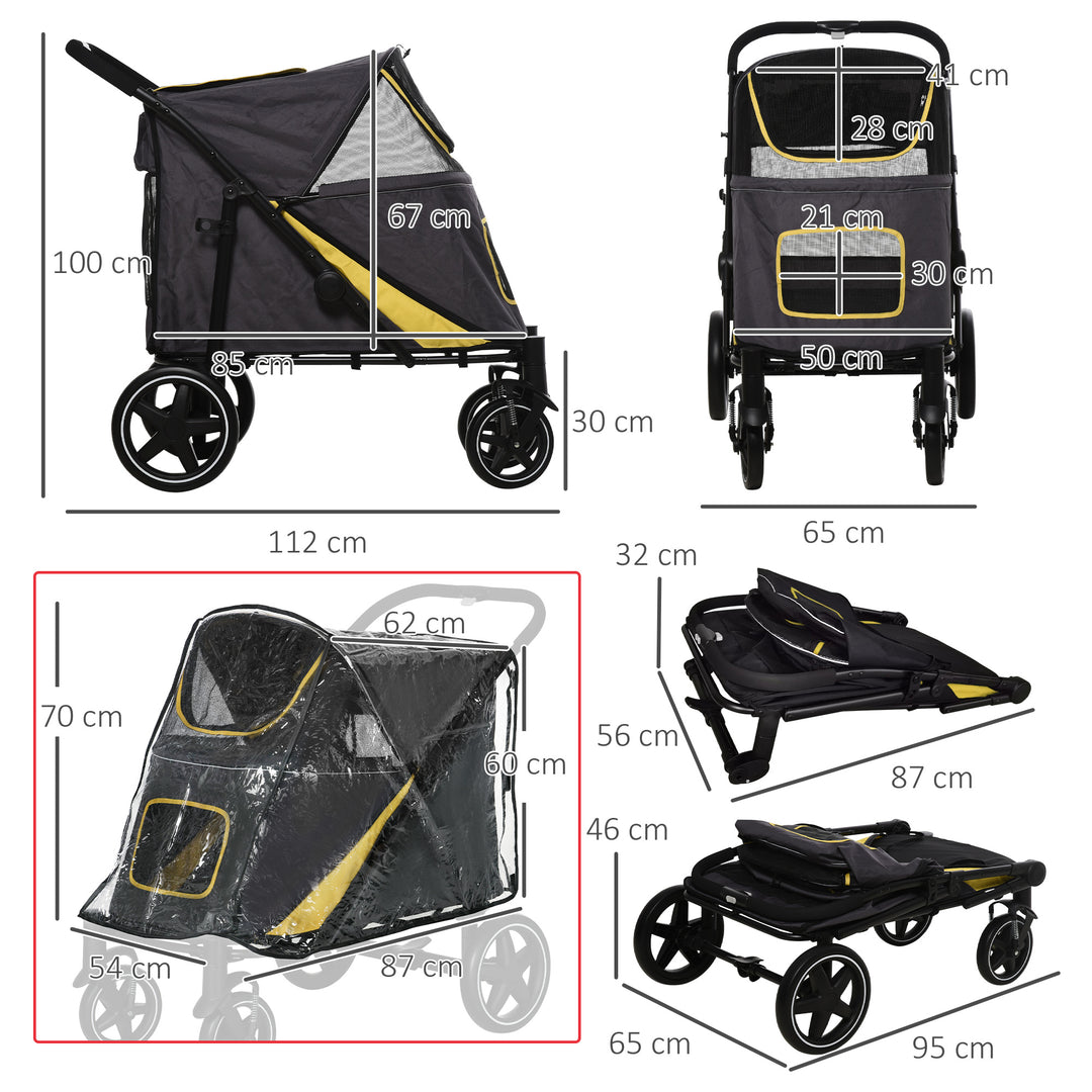 PawHut Foldable Pet Stroller with One