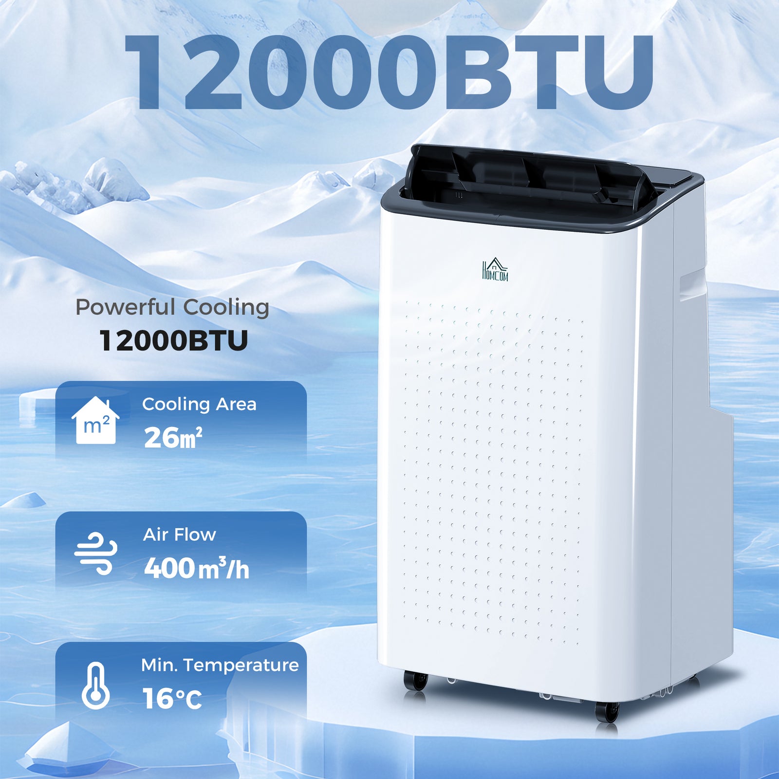 12000 BTU App-Controlled Mobile Air Conditioner - White