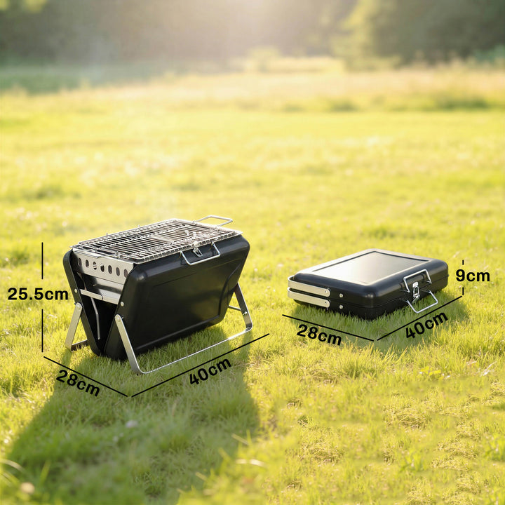 Charcoal BBQ Grill Portable Stainless Steel Barbecue with Tilting Grat
