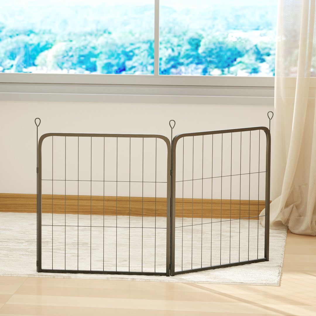 Two-Piece Dog Pen Expansion Pack for Small Dogs, 60cm Tall Animal Pen with Three Connecting Stakes