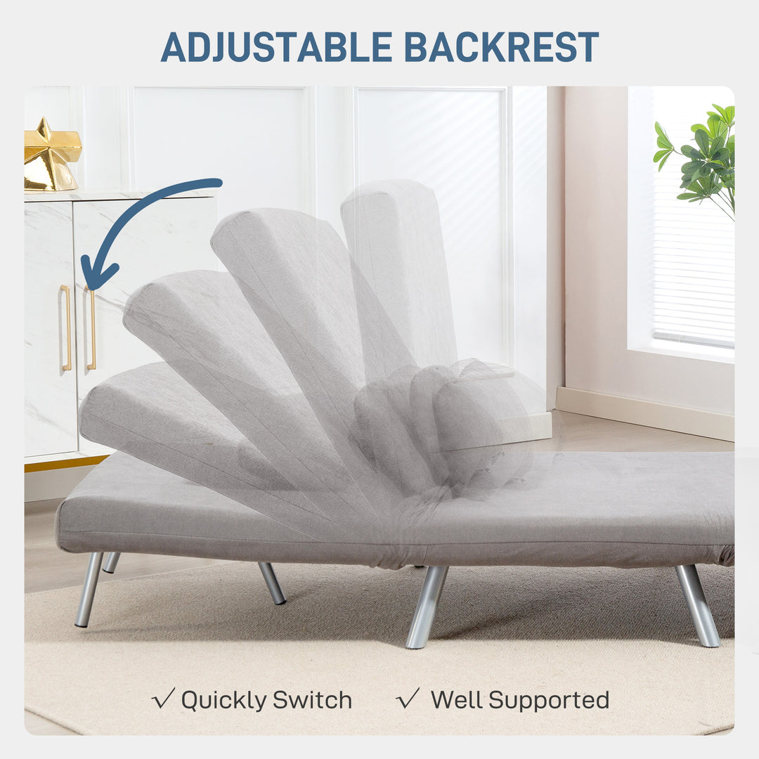 Single Velvet-Feel Chair Bed - Grey