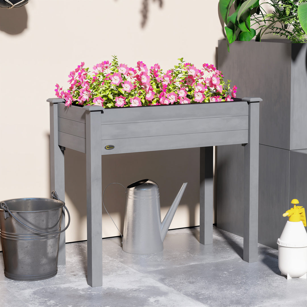 Raised Bed for Garden, Wooden Elevated Planter Box with Bed Liner, for