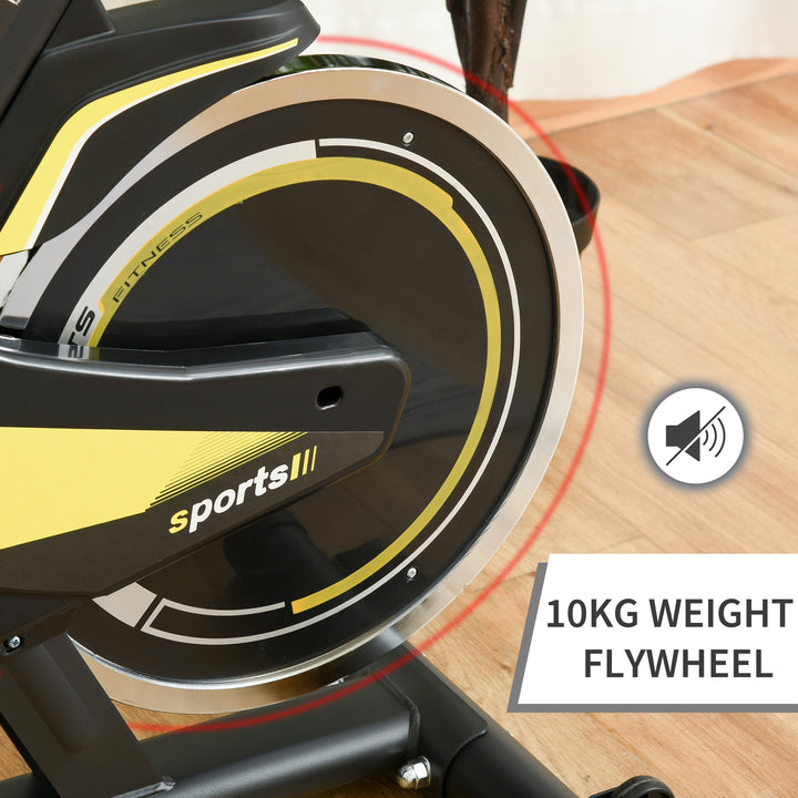 Upright Exercise Bike Indoor Training Cycling Machine Stationary Workout Bicycle with 10KG Flywheel and Adjustable Resistance Seat Handlebar LCD Display for Home Gym