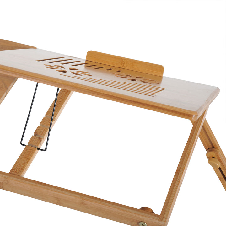 Portable Laptop Desk Notebook Tray PC Bed Table with Drawer Adjustable & Foldable (55L x 35W x 22-32.5H (cm))