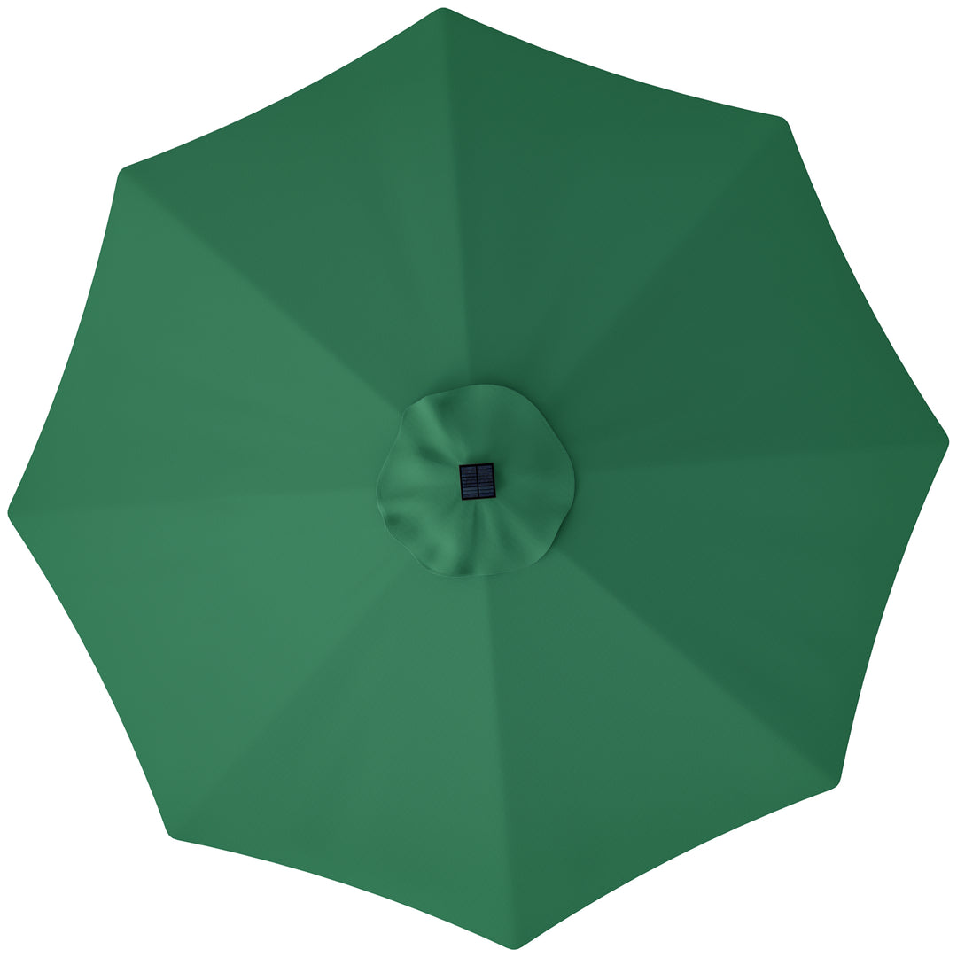3 m Replacement Parasol Canopy with Top Vent, UPF 50+ Garden Parasol Replacement Canopy, 8 Rib Parasol Cover Replacement Fits Various Frames, Green