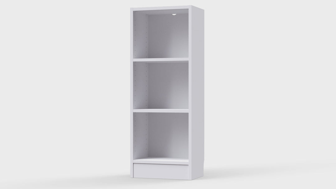 Basic Low Narrow Bookcase (2 Shelves) in White